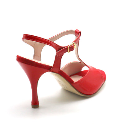 Sencillo red patent heels 8cm