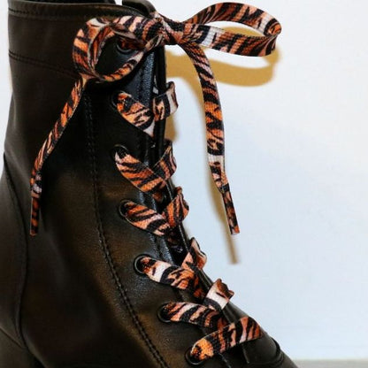 Tiger print shoelaces