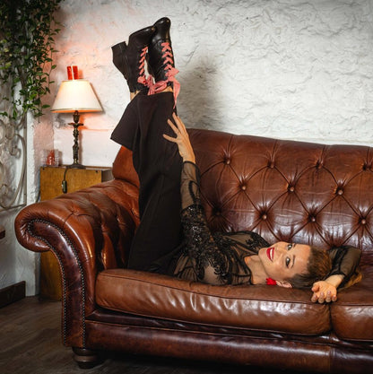 Bilbo black smooth leather ankle boots 