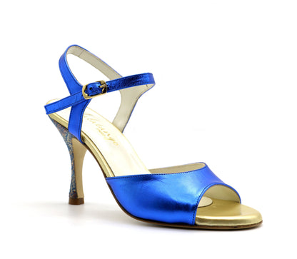 Uno Blue Talon Printed heels 8cm