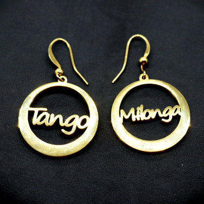 Boucles d'oreilles créoles Tango et Milonga - doré