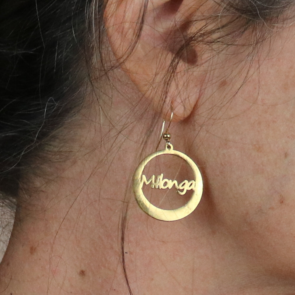 Tango and Milonga hoop earrings - gold