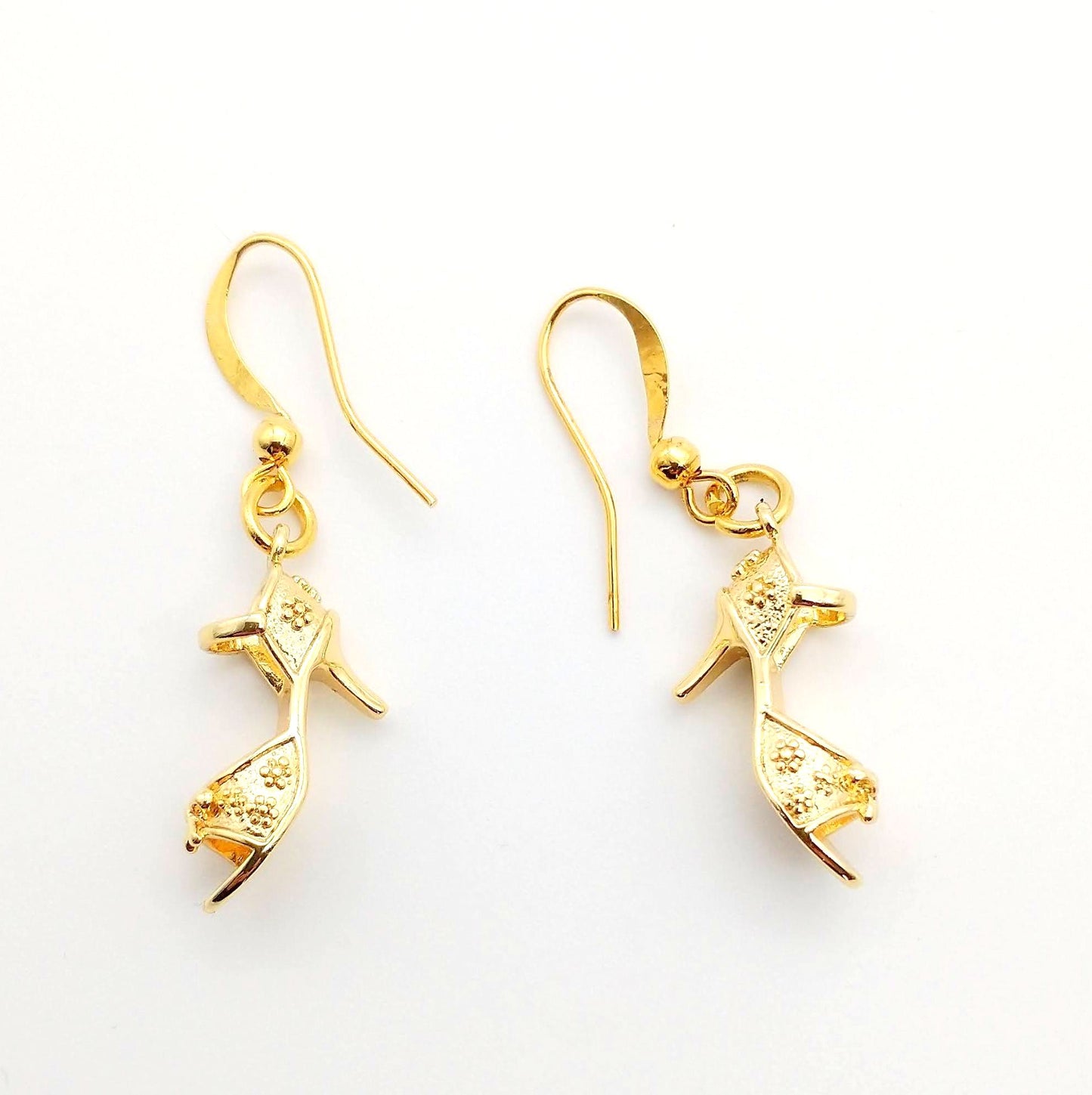 Heeled shoe earrings - gold