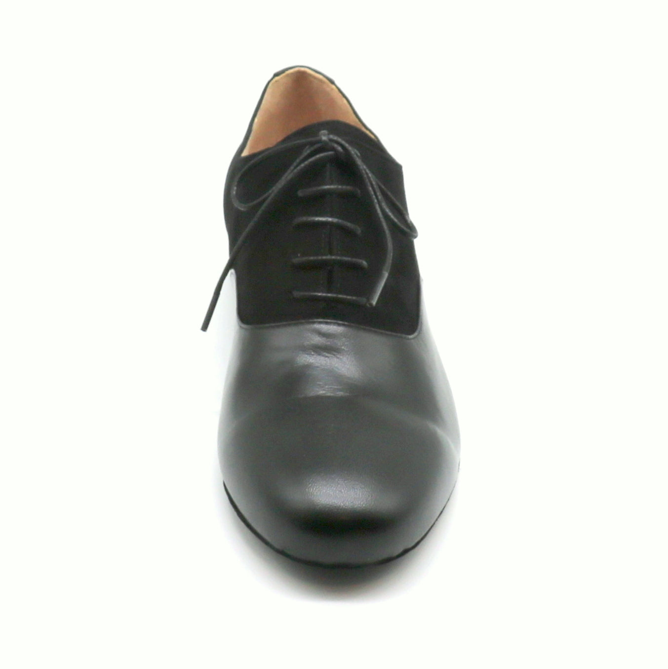 Tamango smooth black leather contrast suede dance sole