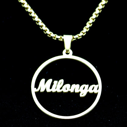 Golden "milonga" pendant