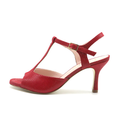 Sencillo red snake style heels 7cm