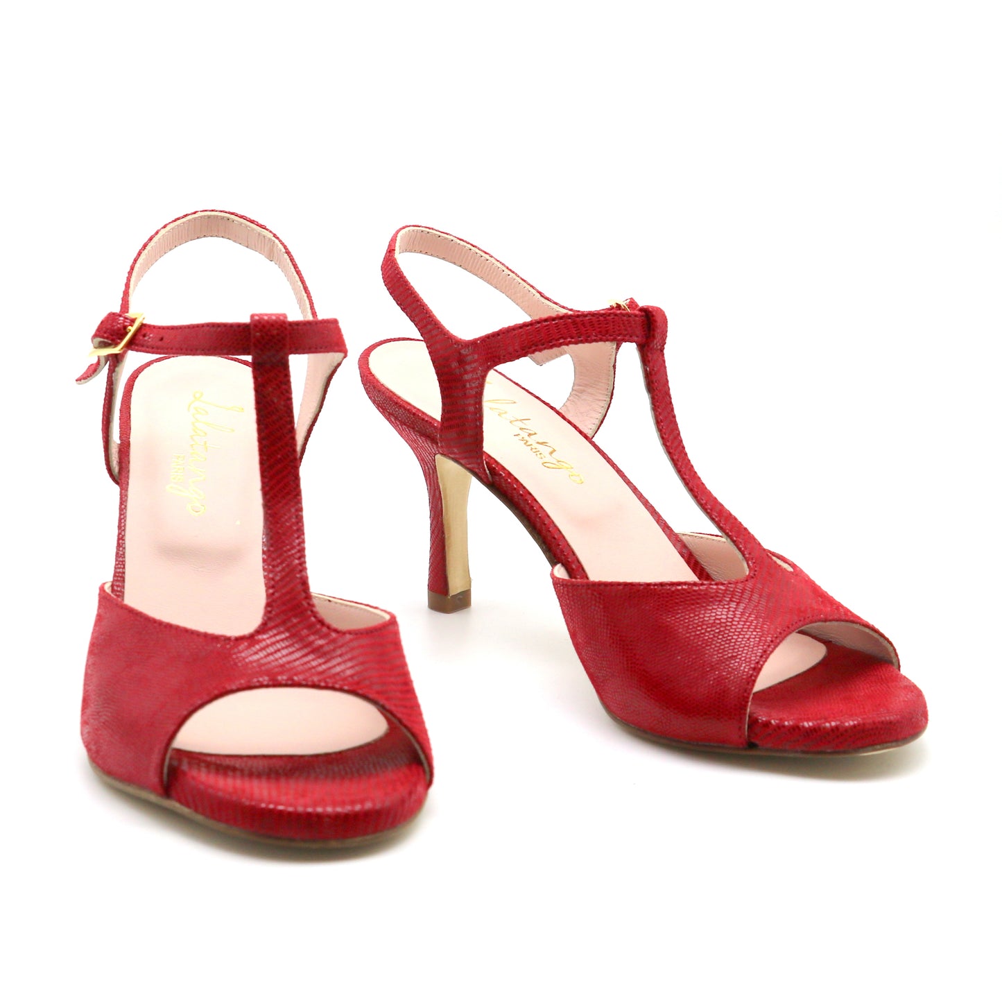Sencillo red varnish heels 7cm