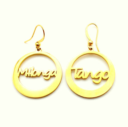 Boucles d'oreilles créoles Tango et Milonga - doré