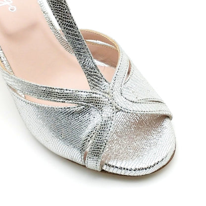 Silver snake Salomé heels 7cm