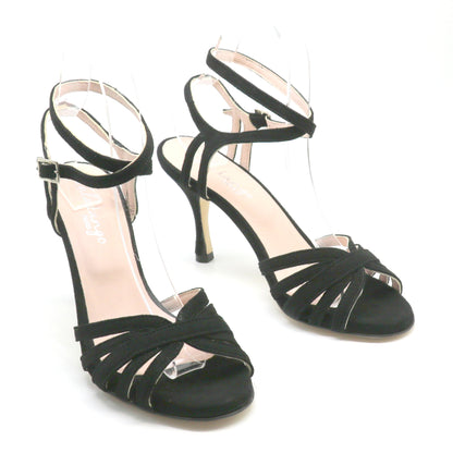 Free black suede heels 7cm