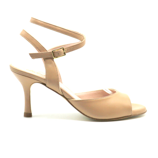 Sentimental smooth pink nude leather 7cm heels
