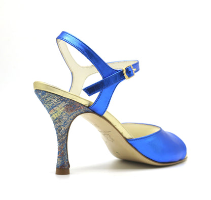 Uno Blue Talon Printed heels 8cm
