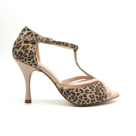 Coco leopard and nude heels 8cm