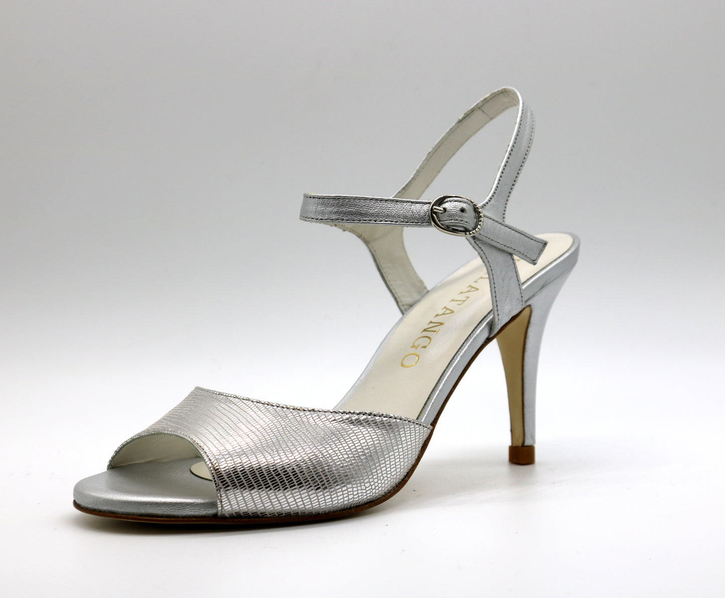 Uno Silver Snake Cairo heels 7cm