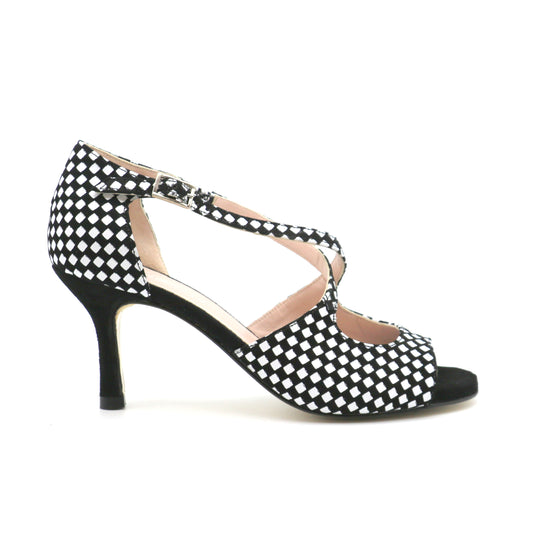 Croisé Black&White black heels 7cm