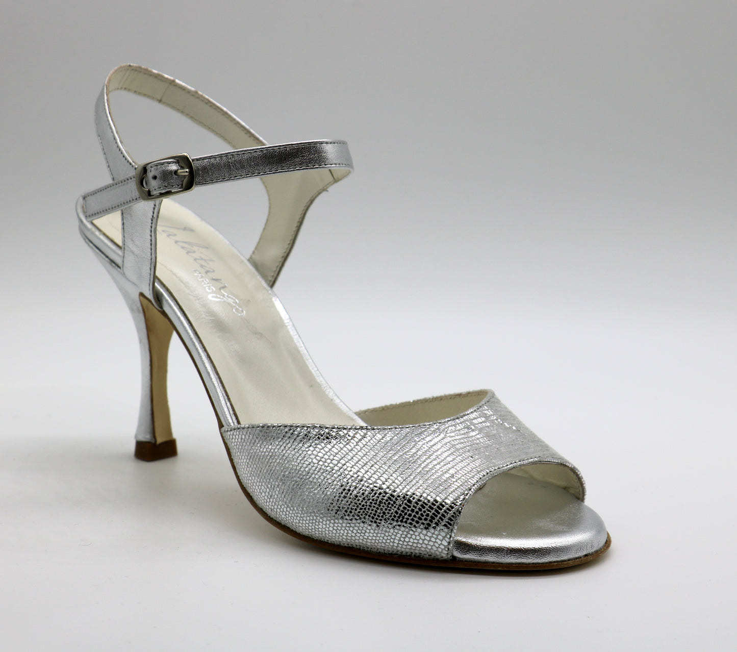 Uno Silver Snake heels 8cm