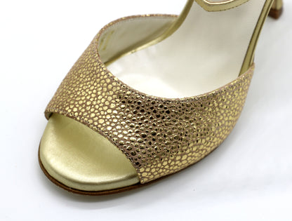Uno Gold Leather Pop heels 9cm