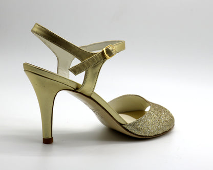 Uno Golden Glitter Cairo heels 7cm