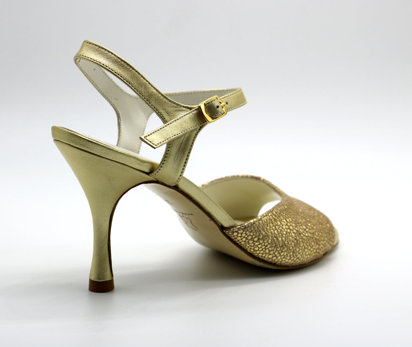 Uno Gold Leather Pop heels 8cm