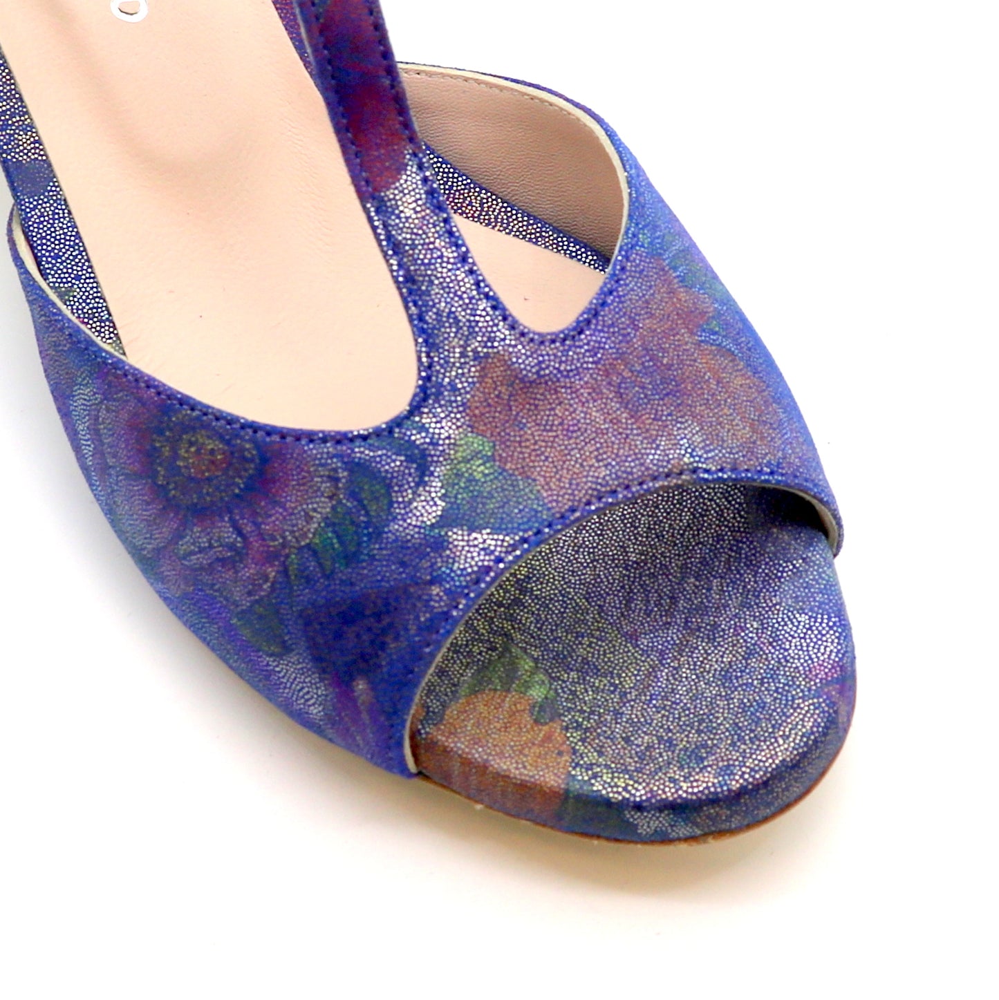 Sencillo Anaïs blue printed heels 4cm