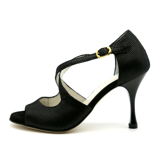 Crusader Snake Black lacquered heels 8cm
