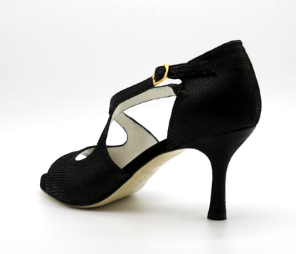 Croisé Snake Black heels 7cm