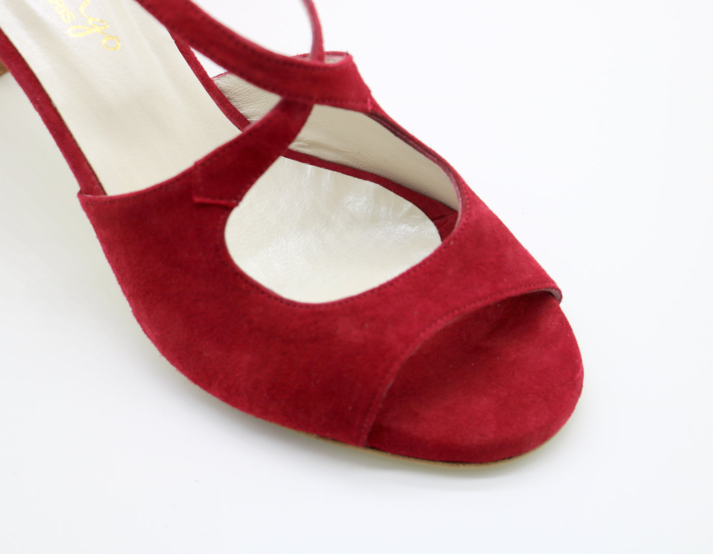 Crisscross Velvet Carmine Red heels 7cm