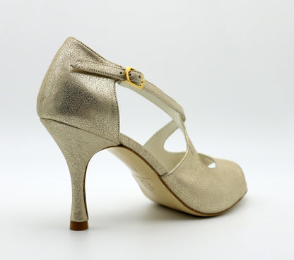Golden cross heels 8cm