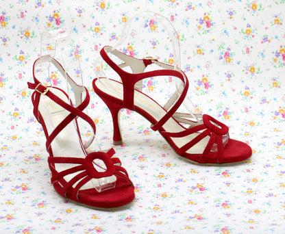 Aire deep red heels 8cm