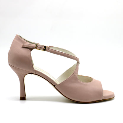 Crisscross Nude rosé heels 7cm