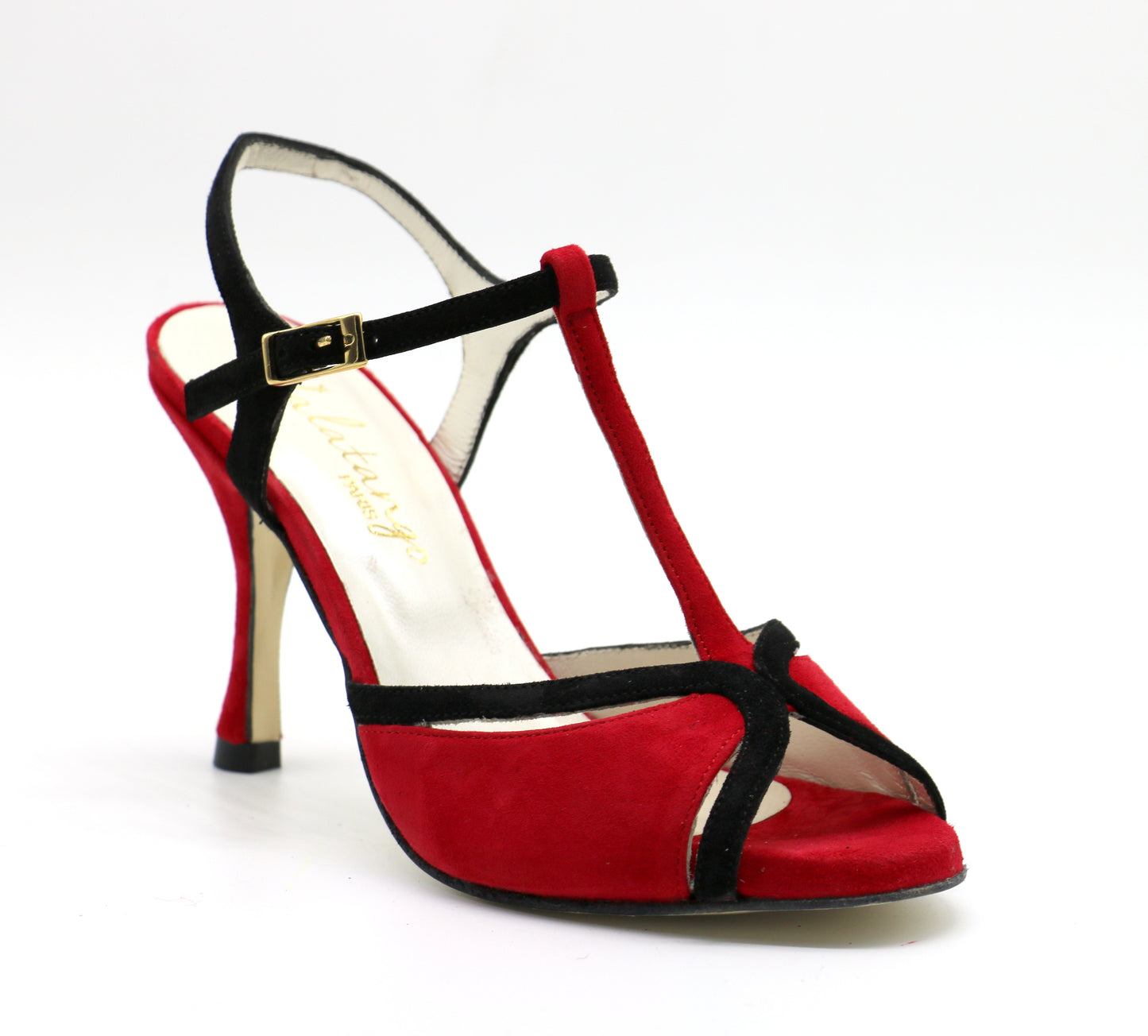Salome red and black heels 8cm