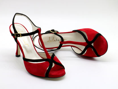 Salome red and black heels 8cm