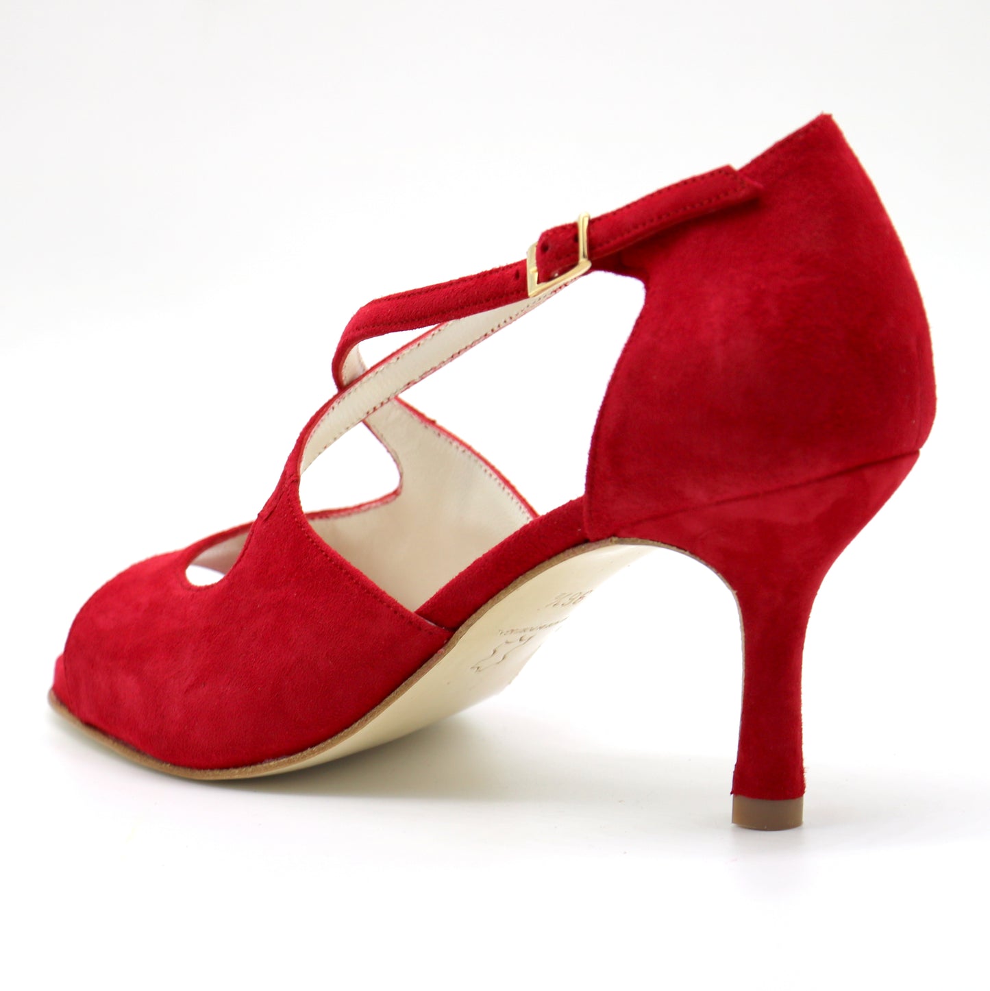 Croisé Velvet Deep Red heels 7cm