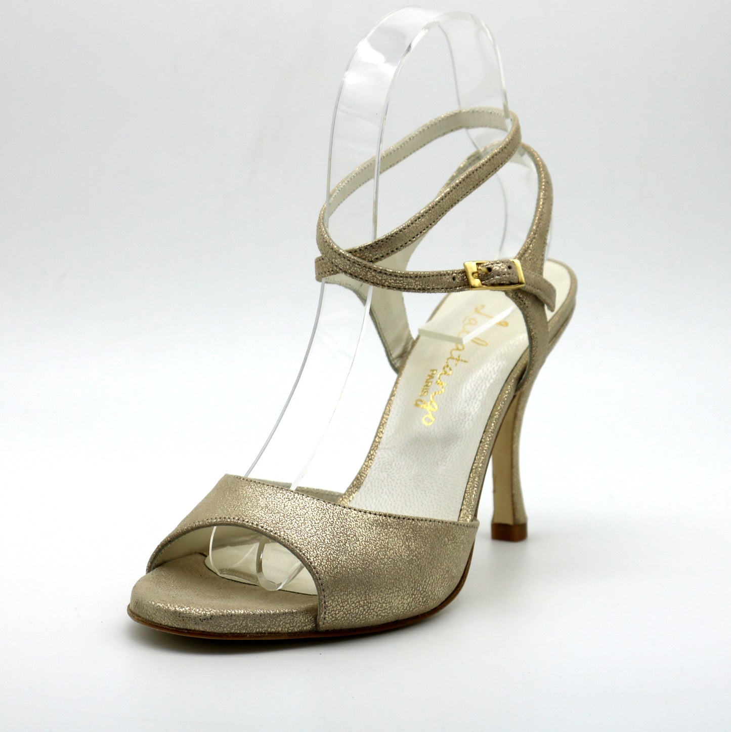 Sentimental Gold satin heels 8cm