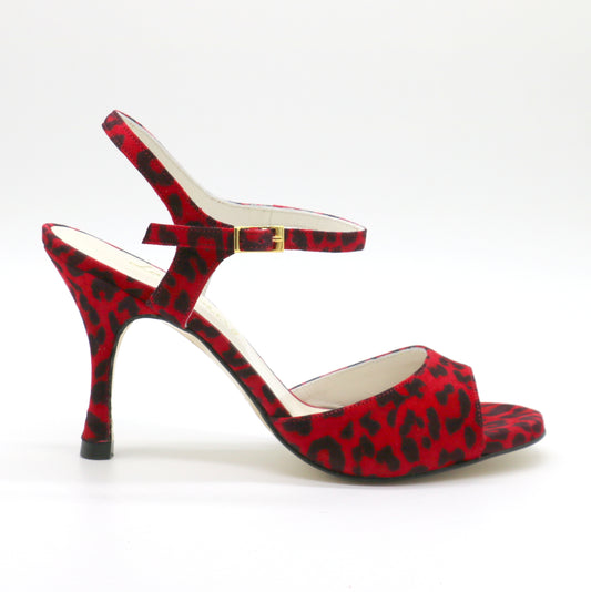Uno Leopard Red heels 8cm