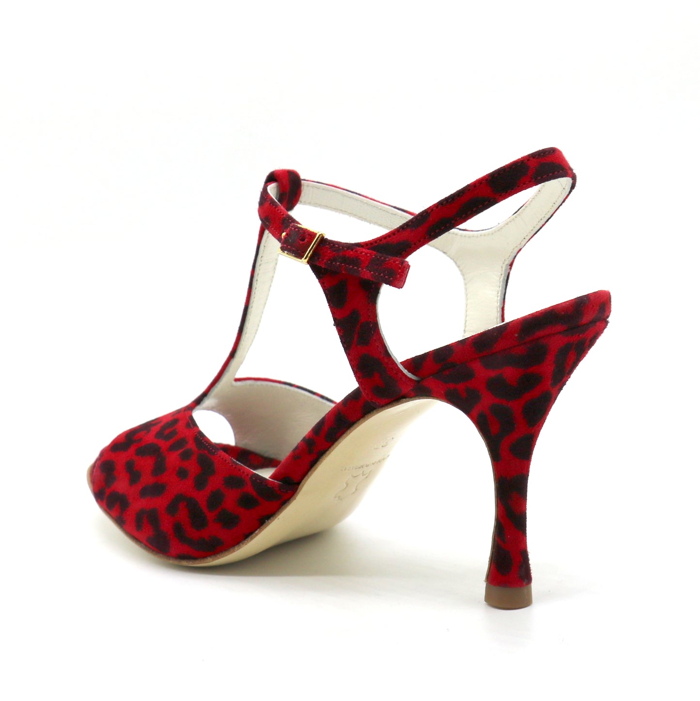 Sencillo Leopard Red and Black heels 8cm