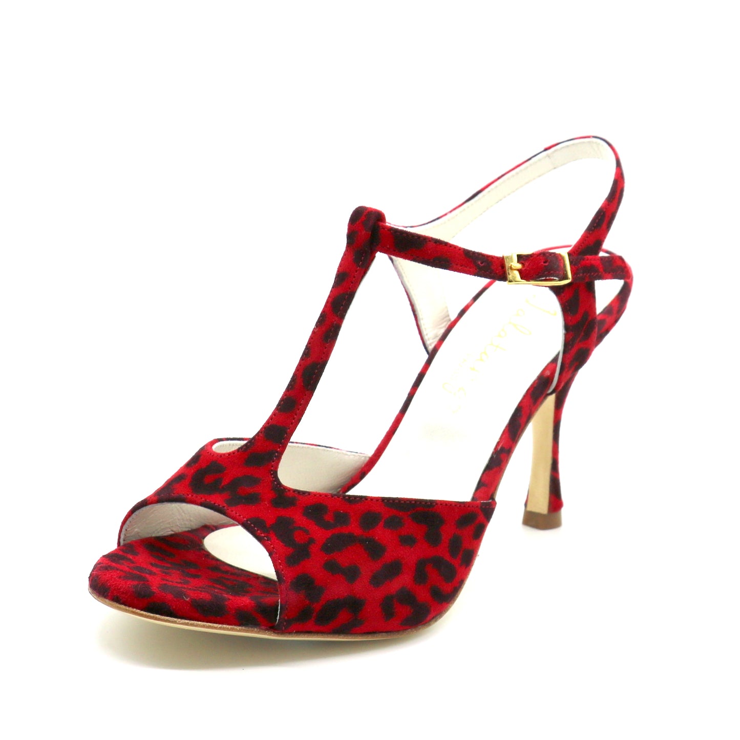 Sencillo Leopard Red and Black heels 8cm