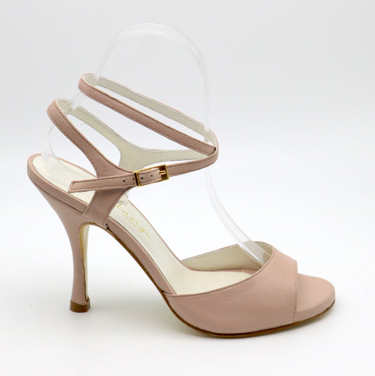 Sentimental smooth pink nude leather 9cm heels