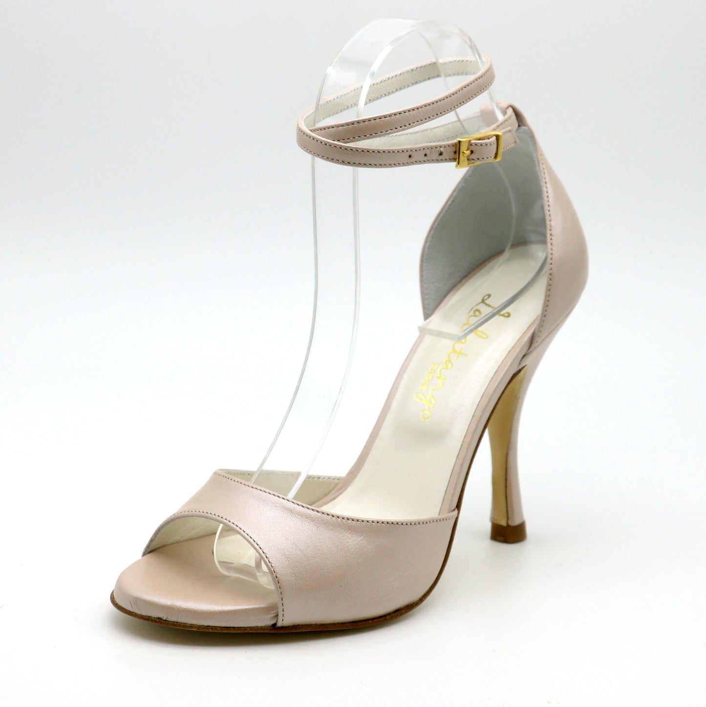 Luna Smooth mother-of-pearl leather 9cm heels