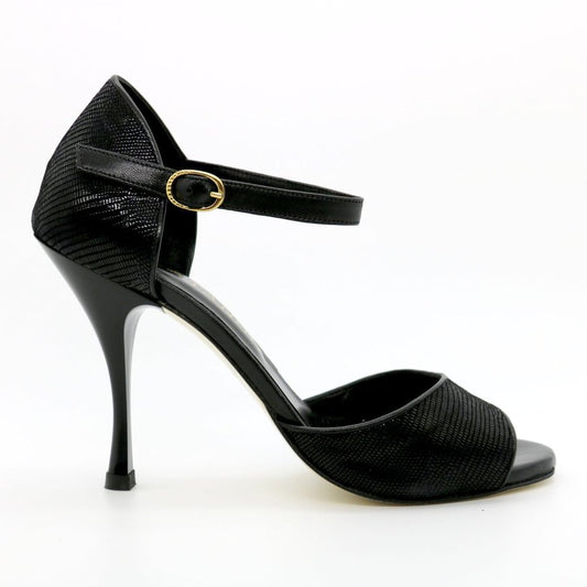 Flor Black Snake heels 9cm